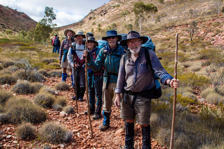 We thought a four hour walk around the gorge and pound was energetic. These people had hiked all the way through the ranges from Ellery Creek Big Hole to Ormiston Gorge.